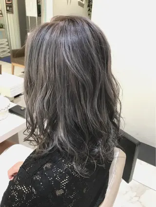 ミディアム カラー 山崎俊輔/髪質改善 /バレイヤージュのヘアスタイル