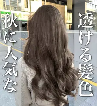 ロング カラー 透明感カラー グレージュ/あいのヘアスタイル