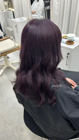 セミロング カラー ハイトーン/艶髪/ 暗髪/韓国/sanaのヘアスタイル