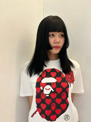 ロング カラー 津田 里菜のヘアスタイル