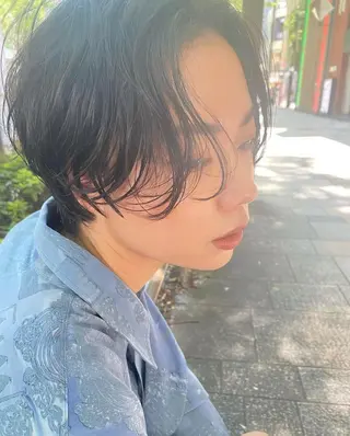ショート パーマ THE DAY所属・AKI HASHIMOTOのヘアスタイル