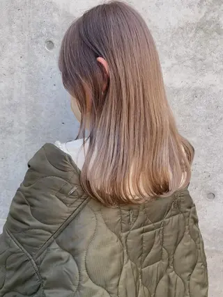 セミロング カラー ヘアアレンジ 🧡梅田ハイトーン カラー🧡runaのヘアスタイル