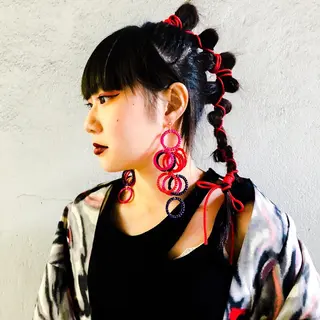 ロング ヘアアレンジ アトム/ウルフ パーマ/レイヤーのヘアスタイル