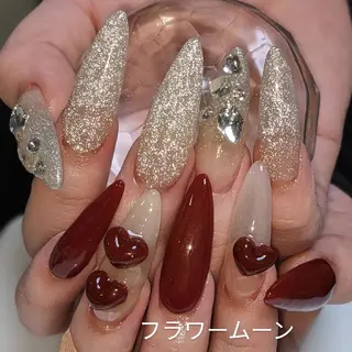 ネイル フラワー ムーンのネイルデザイン