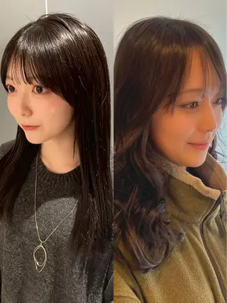 セミロング 🕊️小顔カット 暖色系🍒/偉楓のヘアスタイル