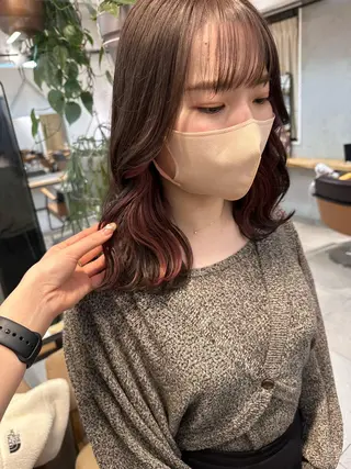 ミディアム カラー REINA☁️透明感 カラー/ぷつっと♡のヘアスタイル