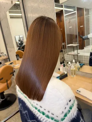 セミロング 髪質改善×縮毛矯正× 艶カラー　吉原和磨のヘアスタイル