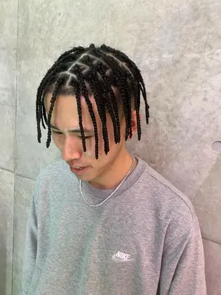 ヘアアレンジ メンズ HONEY TRAP!所属・HARURU🪮✨ ブレイズ海外ヘアのヘアスタイル