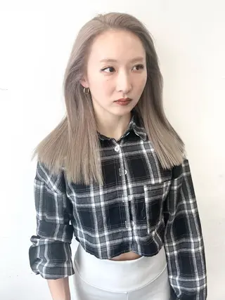 セミロング カラー ヘアアレンジ HARU//原宿🤍 リピート率NO.1のヘアスタイル