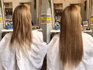 ロング カラー ヘアアレンジ 大阪レミーエクステ チビ編み込みのヘアスタイル