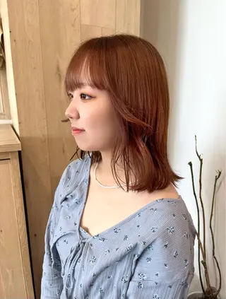 ミディアム カラー 暖色カラー/似合わせ カット/名古屋/辻のヘアスタイル