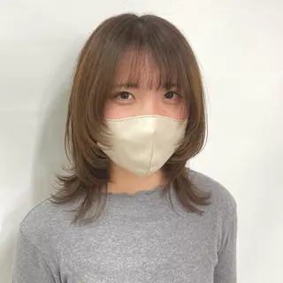 ミディアム カラー ウルフレイヤー エクステ/kokiのヘアスタイル