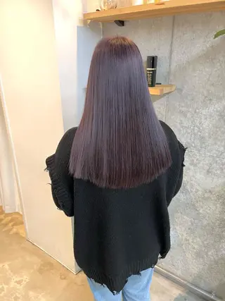 セミロング カラー ハイトーンカラ ー/小川のヘアスタイル