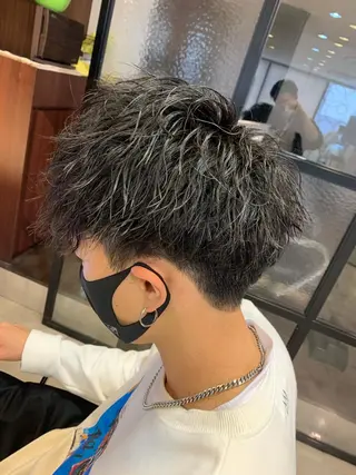 ショート メンズ メンズパーマ/難波/ 心斎橋　室園亮佑のヘアスタイル