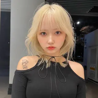 セミロング カラー ハイトーン/複雑履歴 名古屋/FUTOのヘアスタイル