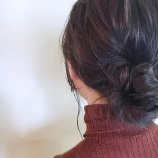 セミロング カラー ヘアアレンジ 薬院:今泉/上川美幸 大人ヘア/暗髪カラーのヘアスタイル