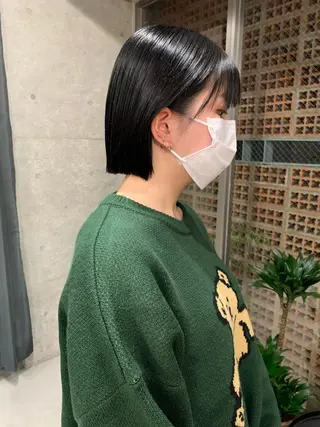 ショート カラー ボブパーマコテ巻き風 パーマNo1深江秀平のヘアスタイル