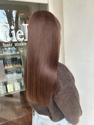 ロング カラー 髪質改善/ストレート /透明感/西川奈穂のヘアスタイル