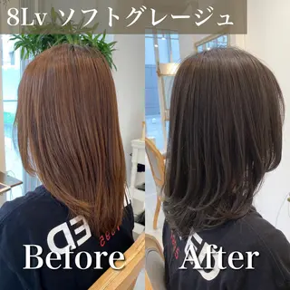 ミディアム カラー ブリーチなし✨艶髪 カラー𓃲YAGIのヘアスタイル