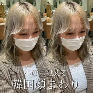 セミロング カラー 木屋元一/透明感 /前髪/韓国ヘアのヘアスタイル