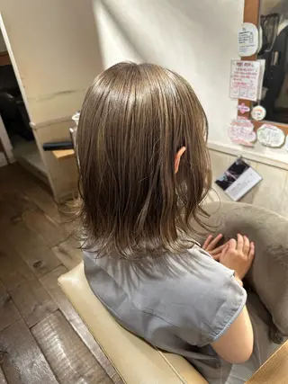 ミディアム カラー 透明感カラー/ボブ /佐藤伶のヘアスタイル