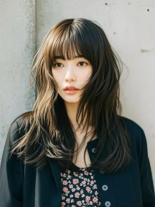 ロング ウルフカット 811 大阪梅田 ウルフのヘアスタイル