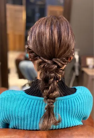 ロング カラー ヘアアレンジ LOANA カラー &縮毛モデル募集のヘアスタイル