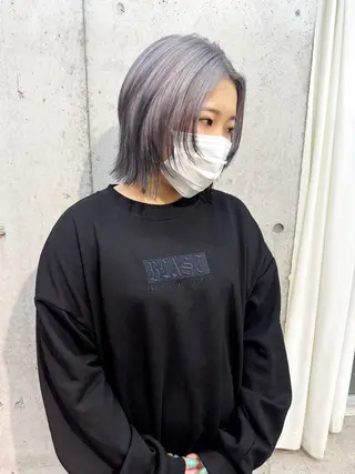 ミディアム カラー ヘアアレンジ lani ブリーチ /ダブルカラーのヘアスタイル