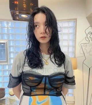 セミロング パーマ 似合わせ ／表参道／REMIのヘアスタイル