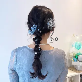 セミロング ヘアアレンジ octo所属・梅澤 杏菜のヘアスタイル