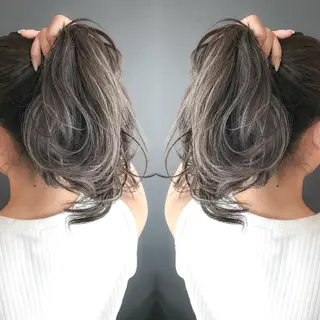 ミディアム カラー BOX mico.のヘアスタイル