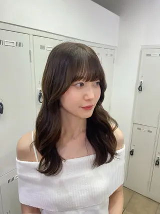 セミロング カラー 長妻莉央/縮毛矯正 髪質改善カラーのヘアスタイル