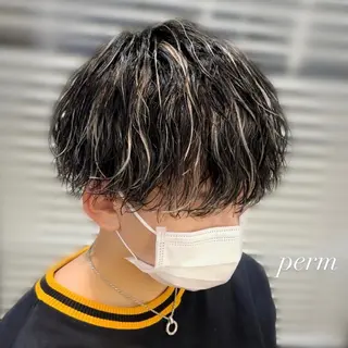 パーマ メンズ メンズ/メッシュ ‪‪/セット/aoiのヘアスタイル