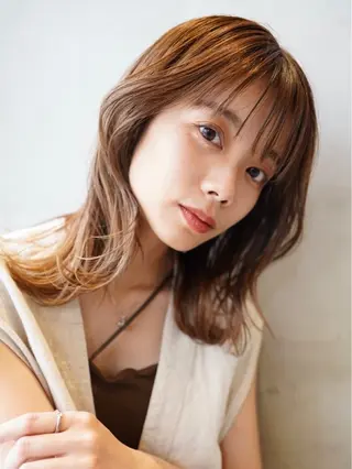 ロング カラー センターパート/ 暖色カラーayuのヘアスタイル
