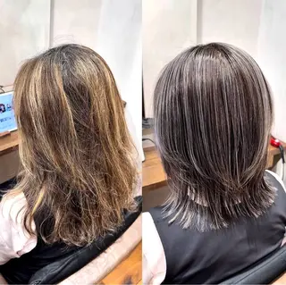 ミディアム nex the salon所属・白髪率別白髪ぼかし /なおき/表参道のヘアスタイル