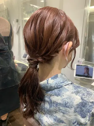 ミディアム ヘアアレンジ GO TODAY シェアサロン 銀座Arc店所属・デジタルパーマ🫧 韓国風ヘア🫧サクラのヘアスタイル