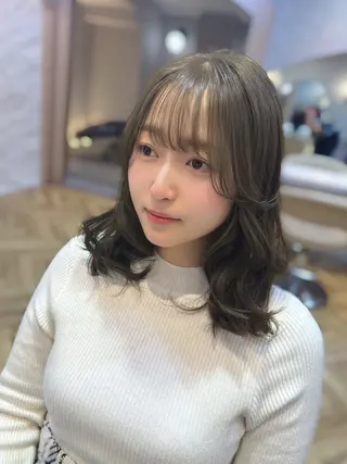 セミロング カラー パーマ ヘアアレンジ 平川 友理/韓国ヘア💘のヘアスタイル