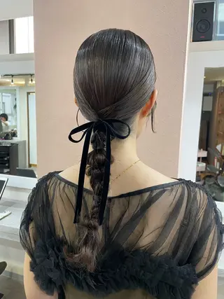 セミロング ヘアアレンジ 韓国風パーマ/ヘア セット/店長みづきのヘアスタイル