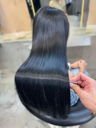 ロング ボブ×縮毛矯正× 髪質改善/三ツ木一生のヘアスタイル