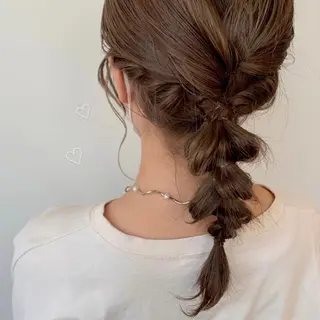 ミディアム ヘアアレンジ esu西梅田所属・ena/ブリーチなし 透明感・レイヤー🎀のヘアスタイル