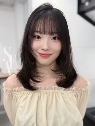セミロング Sea Shinjuku所属・ハッシュカット/ 韓国レイヤーTERUのヘアスタイル
