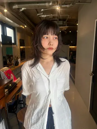ミディアム 石原 実のヘアスタイル