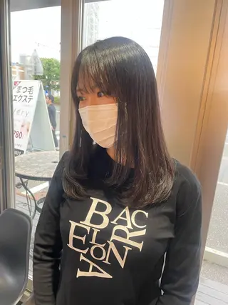 セミロング 🤎韓国ヘア ベージュ まゆか🤎のヘアスタイル