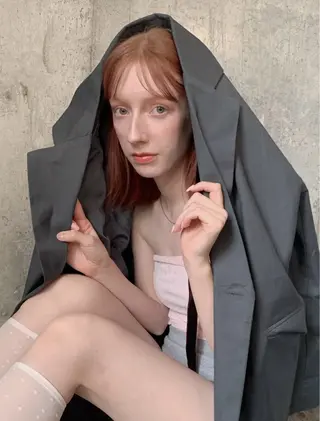 ロング カラー 落合希 Olivebeigeのヘアスタイル