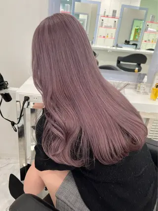ロング カラー 🤍淡色ピンク&ラベ ンダーYUKI🤍のヘアスタイル