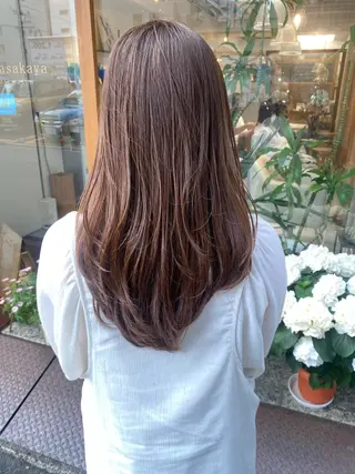 セミロング カラー 安永 涼のヘアスタイル