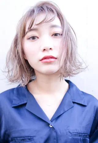 ミディアム カラー パーマ 💘透明感カラー💘 沖本 将宏のヘアスタイル