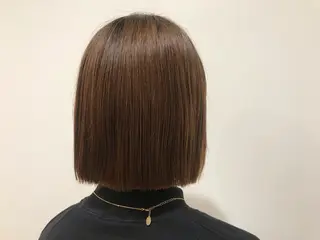 ミディアム 暖色カラー🍊 ボブ🌿顔周りcutのヘアスタイル