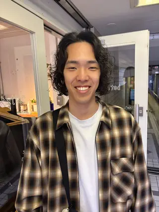 ミディアム パーマ メンズ kaito パーマ募集！🔵のヘアスタイル