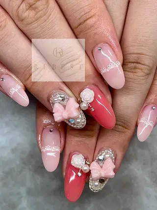 ネイル ❤️💛🩵京橋 痛ネイル⭐️3Dのネイルデザイン